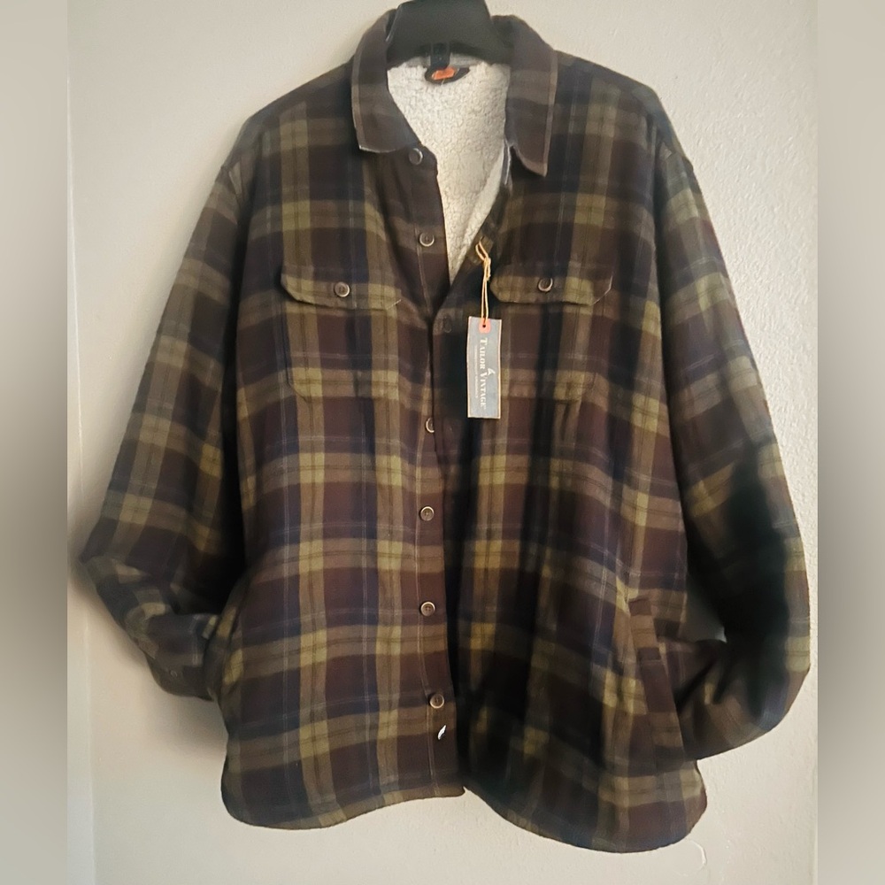 Tailor Vintage Flannel Pattern Fleece Lining Jacket